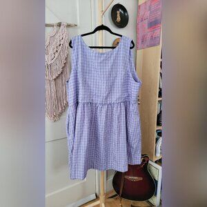 5X Tuesday of California Purple Check Pinafore Dress